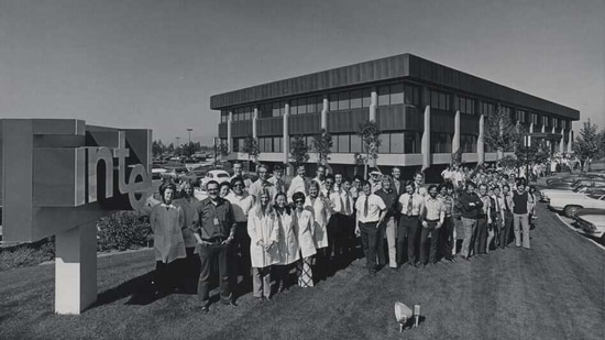 Thank this team for making the world so comfortable with technology. The microprocessor, which powers every electronic device from washing machines to space satellites was created by Ted Hoff’s team at Intel in 1971, in the building in the background.(Intel)