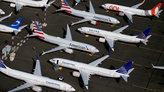 Grounded Boeing 737 MAX aircraft are seen parked in an aerial photo at Boeing Field in Seattle, Washington, US in this file photo from 2019. (REUTERS)