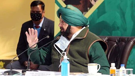 Punjab CM Captain Amarinder Singh chairing an All Party Meeting on the issue of Central Farmer Legislations and the way forward, at Punjab Bhawan in Chandigarh on Tuesday. (ANI Photo)