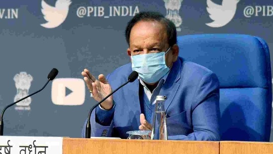 Union Minister for Health &amp; Family Welfare, Science &amp; Technology and Earth Sciences, Dr. Harsh Vardhan addressing a press conference.(ANI)
