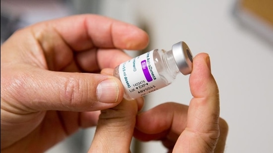 A file photo of a vial of the AstraZeneca vaccine. (AFP)