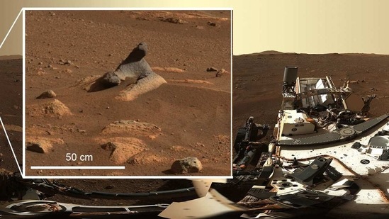 This wind-carved rock seen in first 360-degree panorama taken by the Mastcam-Z instrument shows just how much detail is captured by the camera systems.(NASA/JPL-Caltech/MSSS/ASU / AFP) This wind-carved rock seen in first 360-degree panorama taken by the Mastcam-Z instrument shows just how much detail is captured by the camera systems.(NASA/JPL-Caltech/MSSS/ASU / AFP)