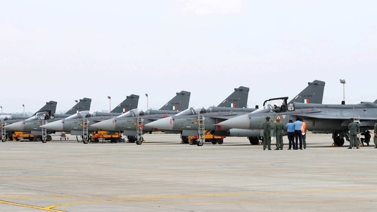 The IAF's aerobatic display teams, the fixed wing 'Suryakirans' and rotary wing 'Sarang', along with Tejas arrived at Colombo on Saturday. (Representative Image)(PTI)