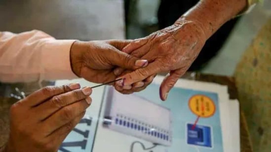 Officials said that Covid-19 patients can vote during the last hour of polling following laid down guidelines.(PTI)