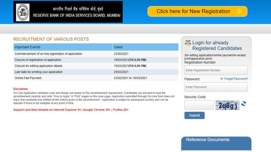 RBI Assistant Manager Recruitment 2021:.(Screengrab)