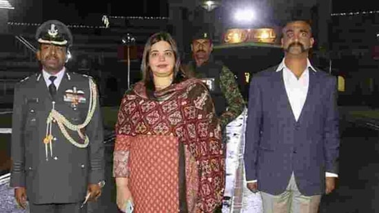 Indian Air Force (IAF) pilot Wing Commander Abhinandan Varthaman returned home on 1 March via the heavily-guarded Wagah-Attari border post(PTI)