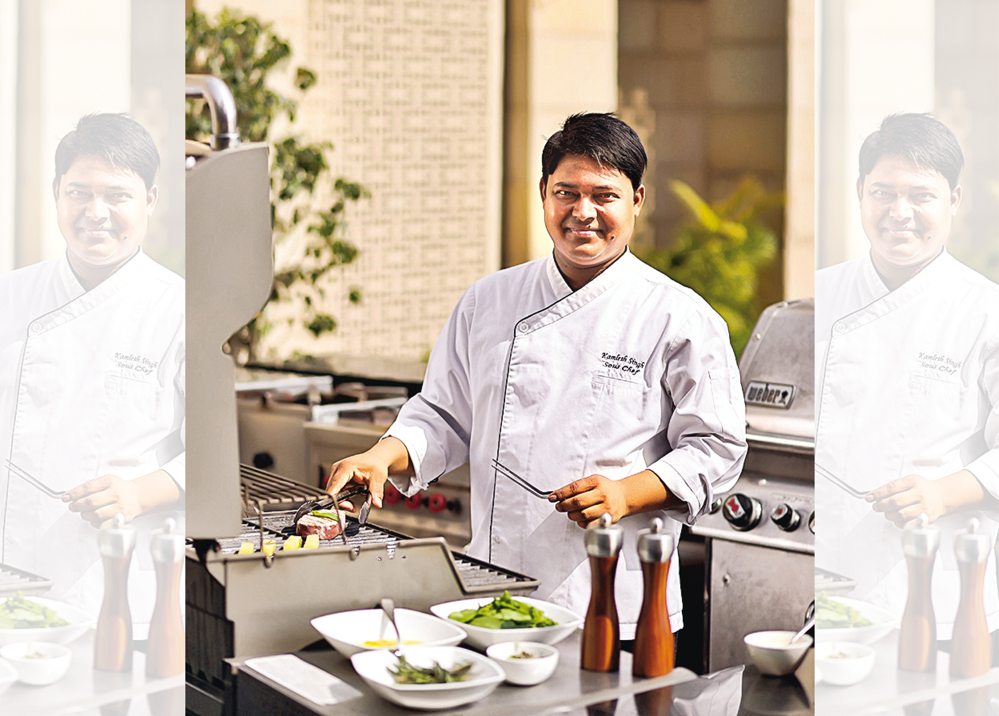 Chef Kamlesh Singh cooking live at The Lodhi hotel, New Delhi