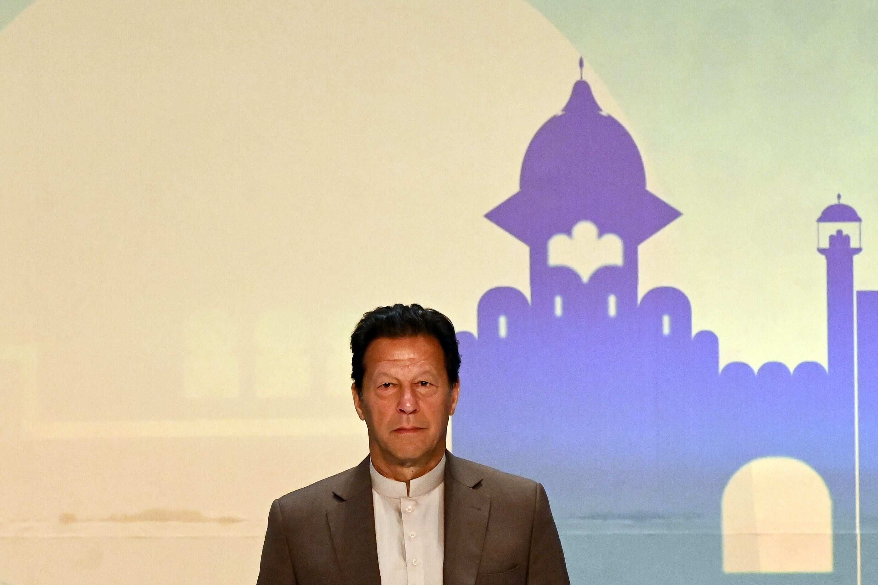 Pakistan's Prime Minister Imran Khan looks on during a Trade and Investments conference in Colombo on February 24, 2021 on the second day of Khan's official visit to Sri Lanka. (Photo by Ishara S. KODIKARA / AFP) (AFP) Pakistan's Prime Minister Imran Khan looks on during a Trade and Investments conference in Colombo on February 24, 2021 on the second day of Khan's official visit to Sri Lanka. (Photo by Ishara S. KODIKARA / AFP) (AFP)
