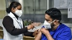 A man gets a dose of Covid-19 vaccine. (ANI Photo) A man gets a dose of Covid-19 vaccine. (ANI Photo)