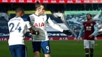 Tottenham's Gareth Bale, centre, celebrates with Serge Aurier after scoring his side's fourth goal.(AP) Tottenham's Gareth Bale, centre, celebrates with Serge Aurier after scoring his side's fourth goal.(AP)