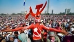 Supporters during Left-Congress and Indian Secular Front (ISF) joint rally, ahead of West Bengal assembly polls, at Brigade Parade Ground, in Kolkata,(PTI)