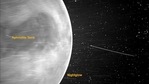 NASA’s Parker Solar Probe had an up-close view of Venus when it flew by the planet in July 2020. Some of the features seen by scientists are labeled in this annotated image. The dark spot appearing on the lower portion of Venus is an artifact from the WISPR instrument.(NASA/Johns Hopkins APL/Naval Research Laboratory/Guillermo Stenborg and Brendan Gallagher)