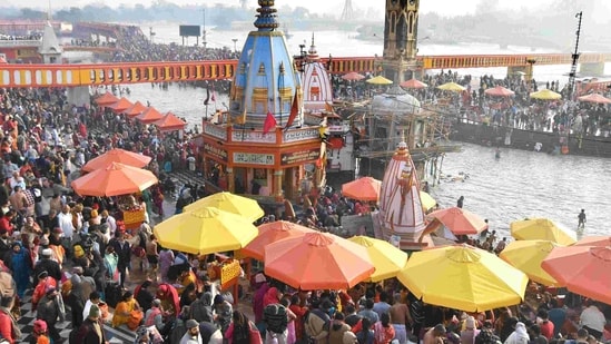 The Kumbh Mela is likely to begin on April 1 and will go on only for 28 days. The duration of Kumbh is being shortened to prevent spread of the Covid-19 pandemic. (Representative Image)(REUTERS)