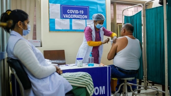 A man receives a Bharat Biotech's Covid-19 vaccine called COVAXIN, at a vaccination centre. (Reuters File Photo)