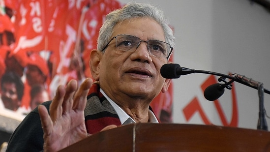 Sitaram Yechury termed the ongoing political tussle between the TMC and the BJP as a "mock fight". (ANI Photo)