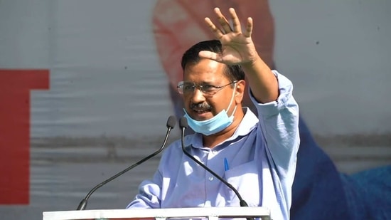 Arvind Kejriwal at Meerut kisan mahapanchayat on Sunday. Arvind Kejriwal at Meerut kisan mahapanchayat on Sunday.