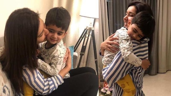 Raashi Khanna with her nephew Neil. 