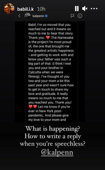 Babil replied to Kal Penn on his Instagram Stories. Babil replied to Kal Penn on his Instagram Stories.
