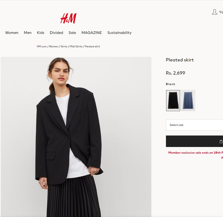 Parineeti Chopras skirt is worth ₹2,699(hm.com)