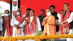 BJP President J.P. Nadda along with Uttar Pradesh CM Yogi Adityanath inaugurating the newly constructed regional office & Prayagraj Mahanagar Karyalaya, in Varanasi on Sunday. (ANI Photo) BJP President J.P. Nadda along with Uttar Pradesh CM Yogi Adityanath inaugurating the newly constructed regional office & Prayagraj Mahanagar Karyalaya, in Varanasi on Sunday. (ANI Photo)