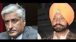 Former Punjab DGP Sumedh Singh Saini and (right) suspended inspector general of police Paramraj Singh Umranangal. (HT Photo) Former Punjab DGP Sumedh Singh Saini and (right) suspended inspector general of police Paramraj Singh Umranangal. (HT Photo)