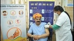 Punjab governor and UT administrator VP Singh Badnore was the first to get the jab at the dispensary in Sector 7, where only five people turned up. (HT Photo) Punjab governor and UT administrator VP Singh Badnore was the first to get the jab at the dispensary in Sector 7, where only five people turned up. (HT Photo)