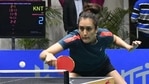 Top seed Manika Batra playing during the 82nd Senior National Table Tennis Championships at Tau Devi Lal Indoor Stadium in Panchkula on Wednesday. (Sant Arora/HT)(HT_PRINT) Top seed Manika Batra playing during the 82nd Senior National Table Tennis Championships at Tau Devi Lal Indoor Stadium in Panchkula on Wednesday. (Sant Arora/HT)(HT_PRINT)