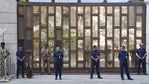 **EDS: RPT, CORRECTS TYPOS** Mumbai: Police personnel guard outside industrialist Mukesh Ambani's residence Antilla, a day after explosives were found in an abandoned car in its vicinity, in Mumbai on Friday, Feb. 26, 2021. (PTI Photo) (PTI02_26_2021_000163A)(PTI) **EDS: RPT, CORRECTS TYPOS** Mumbai: Police personnel guard outside industrialist Mukesh Ambani's residence Antilla, a day after explosives were found in an abandoned car in its vicinity, in Mumbai on Friday, Feb. 26, 2021. (PTI Photo) (PTI02_26_2021_000163A)(PTI)