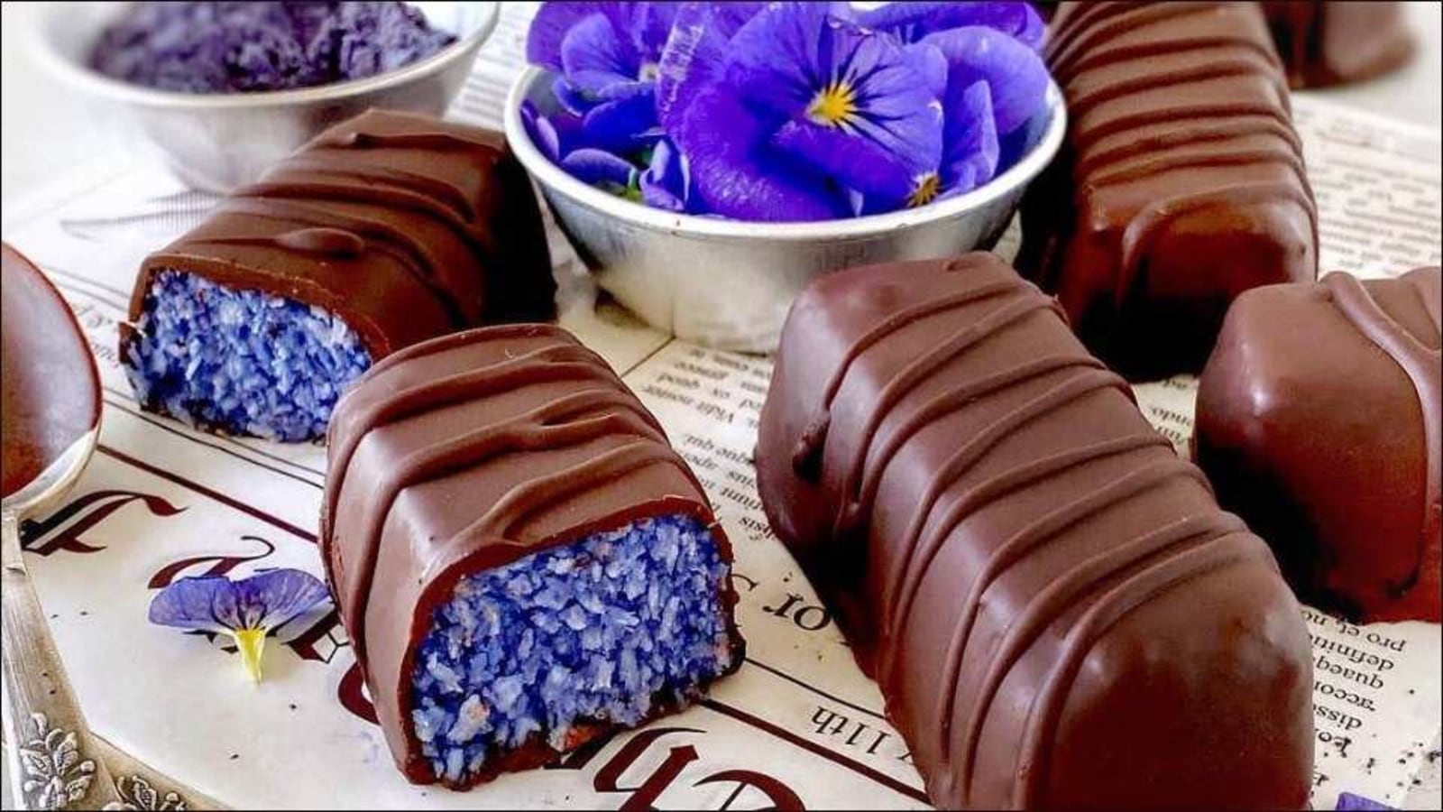 Recipe: Sink your teeth into the goodness of Butterfly Pea Powder Bounty Bars - Hindustan Times