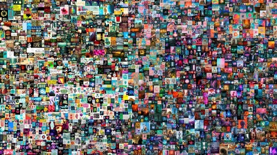 "EVERYDAYS: THE FIRST 5000 DAYS" is a collage, by a digital artist BEEPLE, that is on auction at Christie's.  (REUTERS)