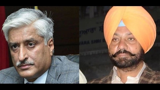 Former Punjab DGP Sumedh Singh Saini and (right) suspended inspector general of police Paramraj Singh Umranangal. (HT Photo) Former Punjab DGP Sumedh Singh Saini and (right) suspended inspector general of police Paramraj Singh Umranangal. (HT Photo)