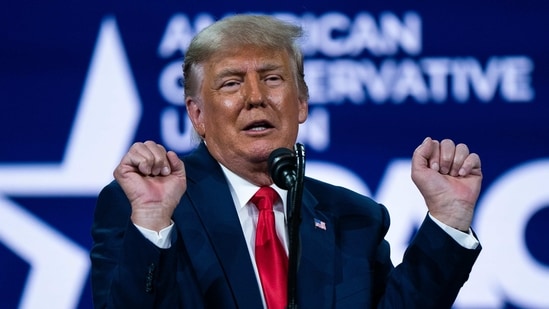 Former U.S. President Donald Trump speaks during the Conservative Political Action Conference (CPAC) in Orlando, Florida, U.S., on Sunday, Feb. 28, 2021. Trump rejected the idea of starting a third political party and instead teased the idea of a 2024 run in a speech Sunday at a conservative conference. Photographer: Elijah Nouvelage/Bloomberg(Bloomberg) Former U.S. President Donald Trump speaks during the Conservative Political Action Conference (CPAC) in Orlando, Florida, U.S., on Sunday, Feb. 28, 2021. Trump rejected the idea of starting a third political party and instead teased the idea of a 2024 run in a speech Sunday at a conservative conference. Photographer: Elijah Nouvelage/Bloomberg(Bloomberg)