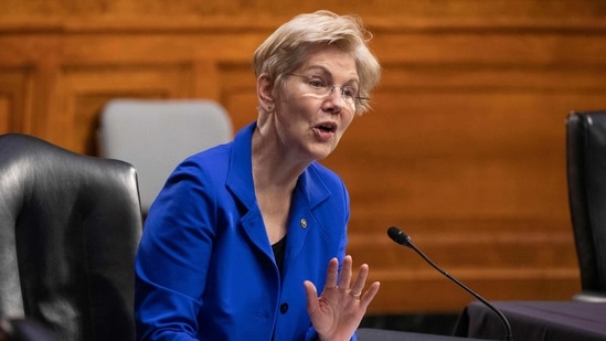Democratic Senator from Massachusetts Elizabeth Warren directs a question toward Xavier Becerra during the Senate Finance Committee hearing on Becerra's nomination to be secretary of Health and Human Services (HHS), on Capitol Hill in Washington, DC.(AP) Democratic Senator from Massachusetts Elizabeth Warren directs a question toward Xavier Becerra during the Senate Finance Committee hearing on Becerra's nomination to be secretary of Health and Human Services (HHS), on Capitol Hill in Washington, DC.(AP)