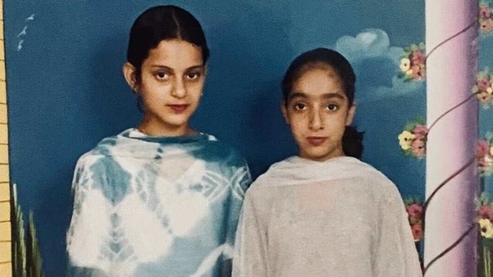 Kangana Ranaut has shared a childhood photo with a friend.