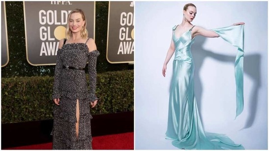 Golden Globes 2021: Margot Robbie at the venue and Elle Fanning all decked up at home.