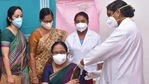 Urging everyone to take part in the vaccination drive, 64-year-old Shailaja later said the initiative was going on smoothly in the state.(Facebook/@kkshailaja) Urging everyone to take part in the vaccination drive, 64-year-old Shailaja later said the initiative was going on smoothly in the state.(Facebook/@kkshailaja)