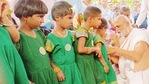 During ‘Kanyavandanam’ in Haridaspur village.(HT Photo) During ‘Kanyavandanam’ in Haridaspur village.(HT Photo)