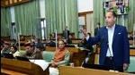 HP chief minister Jai Ram Thakur addressing during the budget session of the state assembly in Shimla on Tuesday. (ANI) HP chief minister Jai Ram Thakur addressing during the budget session of the state assembly in Shimla on Tuesday. (ANI)