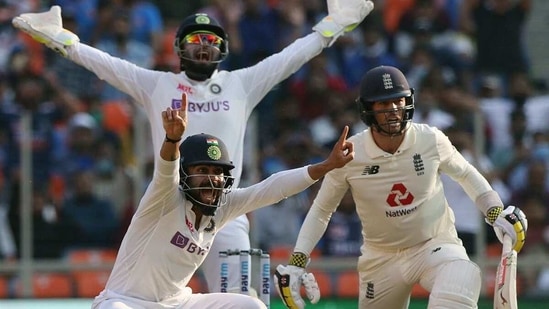 India's Rishabh Pant and Virat Kohli appeal for the wicket of England's Bastman during day one of the 3rd Test Match in the series between India and England at Narendra Modi Stadium, Motera in Ahmedabad.((ANI Photo/ECB Twitter))