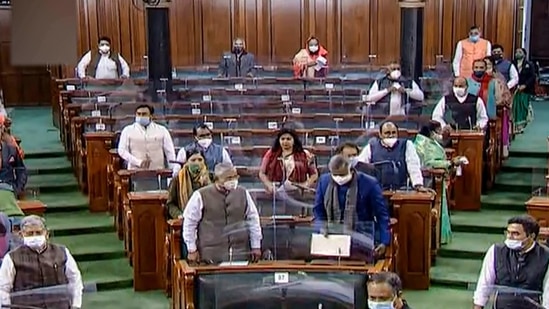 A view of the Lok Sabha during ongoing Budget Session of Parliament, in New Delhi on February 5, 2021. (PTI) A view of the Lok Sabha during ongoing Budget Session of Parliament, in New Delhi on February 5, 2021. (PTI)