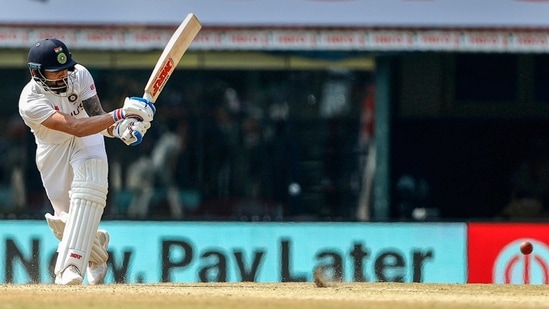 Indian Captain Virat Kohli plays a shot during the 3rd day of second cricket test match between India and England, at M.A. Chidambaram Stadium.(PTI)