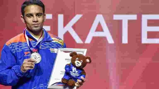 Asian Games gold medallist Amit Panghal (52kg) had to be content with the silver medal after going down 0-5 to Uzbekistan's reigning Olympic gold medallist Shakhobidin Zoirov at the AIBA Men’s World Championships in Ekaterinburg.(PTI) Asian Games gold medallist Amit Panghal (52kg) had to be content with the silver medal after going down 0-5 to Uzbekistan's reigning Olympic gold medallist Shakhobidin Zoirov at the AIBA Men’s World Championships in Ekaterinburg.(PTI)