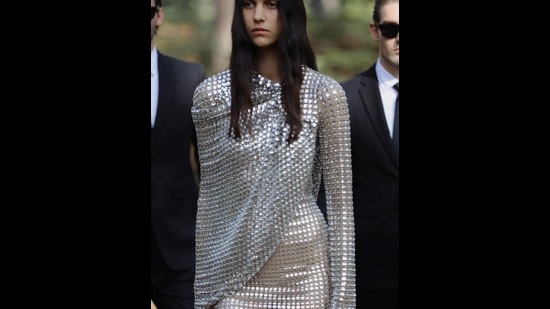 A model in a shine-on look by Riccardo Tisci (Photo: Instagram/Burberry) A model in a shine-on look by Riccardo Tisci (Photo: Instagram/Burberry)
