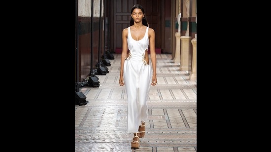 An ivory silk ruched dress with cutout accents by Gabriela Hearst (Photo: Instagram/GabrielaHearst) An ivory silk ruched dress with cutout accents by Gabriela Hearst (Photo: Instagram/GabrielaHearst)