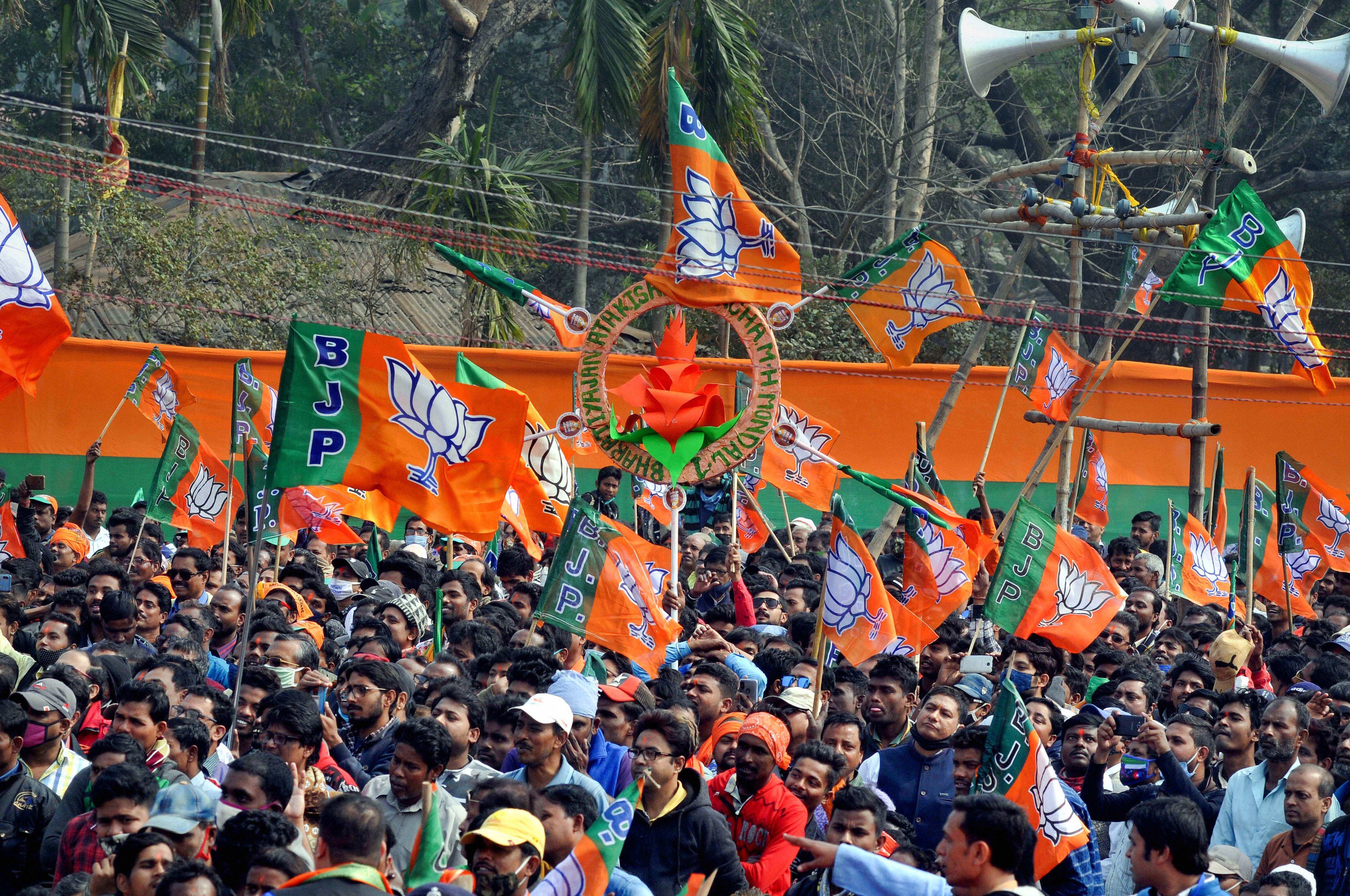 The BJP is also not content with just a favourable political climate and the popularity of its double-engine government, as the leadership knows it won’t be enough to achieve the target of 80/80. (HT Archive/Representative Image) The BJP is also not content with just a favourable political climate and the popularity of its double-engine government, as the leadership knows it won’t be enough to achieve the target of 80/80. (HT Archive/Representative Image)