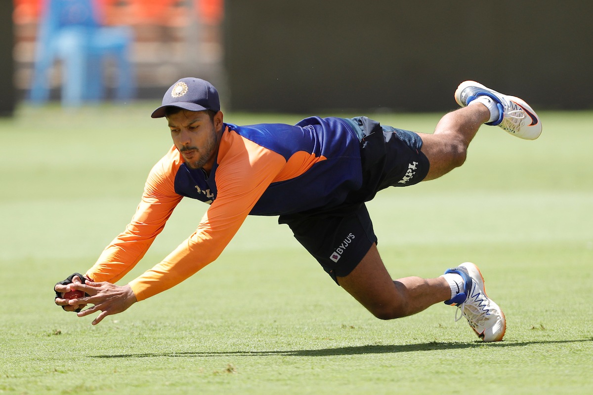 Mayank Agarwal sweating it out during Team India's fielding drill ahead of fourth and the final Test against England in Ahmedabad