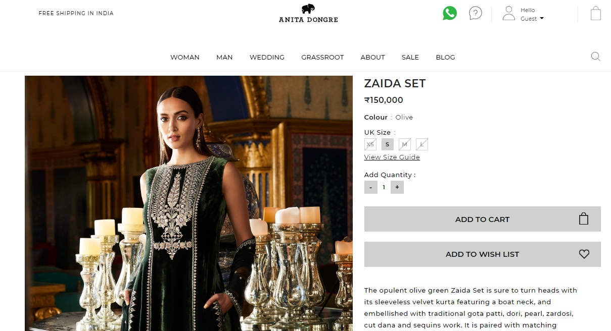 Vaani Kapoor’s sharara set from Anita Dongre’s eponymous brand (anitadongre.com)
