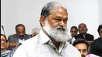 Haryana home minister Anil Vij speaking during the budget session at Haryana state assembly in Chandigarh on Wednesday. (Keshav Singh/HT) Haryana home minister Anil Vij speaking during the budget session at Haryana state assembly in Chandigarh on Wednesday. (Keshav Singh/HT)