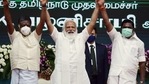 Prime Minister Narendra Modi with Tamil Nadu Chief Minister Edappadi K Palaniswami and Deputy Chief Minister O Panneerselvam during the inauguration and laying the foundation of various projects, in Chennai.(ANI) Prime Minister Narendra Modi with Tamil Nadu Chief Minister Edappadi K Palaniswami and Deputy Chief Minister O Panneerselvam during the inauguration and laying the foundation of various projects, in Chennai.(ANI)