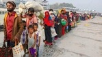 FILE - IN this Feb. 15, 2021, file photo, Rohingya refugees headed to the Bhasan Char island prepare to board navy vessels from the south eastern port city of Chattogram, Bangladesh. The United Nations said Wednesday, Feb. 24, 2021, that a group of Rohingya refugees is adrift in a boat in the Andaman Sea without food or water, and that their families are worried that many may have already died. (AP Photo, File)(AP) FILE - IN this Feb. 15, 2021, file photo, Rohingya refugees headed to the Bhasan Char island prepare to board navy vessels from the south eastern port city of Chattogram, Bangladesh. The United Nations said Wednesday, Feb. 24, 2021, that a group of Rohingya refugees is adrift in a boat in the Andaman Sea without food or water, and that their families are worried that many may have already died. (AP Photo, File)(AP)